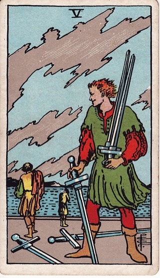 Five of Swords tarot card (Rider-Waite)
