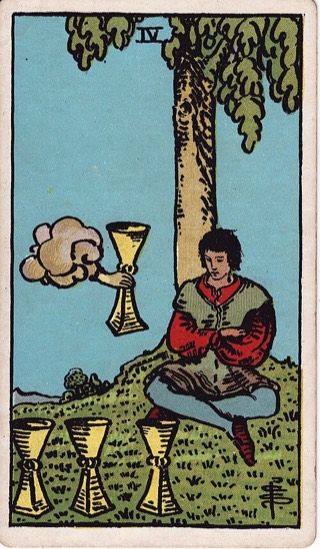Four of Cups tarot card (Rider-Waite)