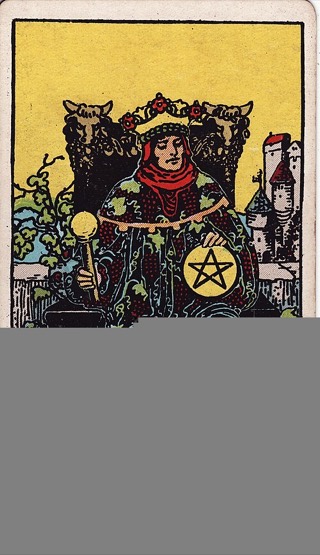 King of Pentacles tarot card (Rider-Waite)