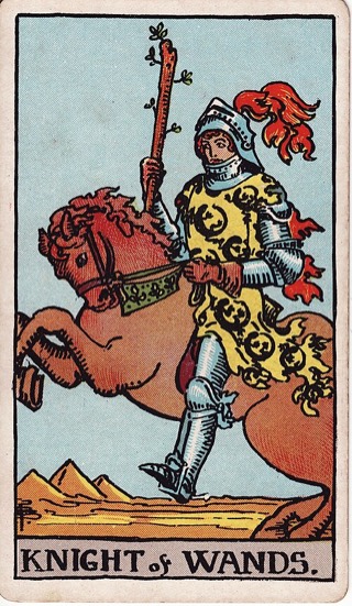 Knight of Wands tarot card (Rider-Waite)
