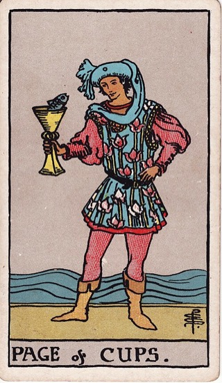 Page of Cups tarot card (Rider-Waite)