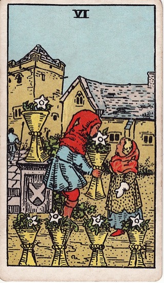 Six of Cups tarot card (Rider-Waite)