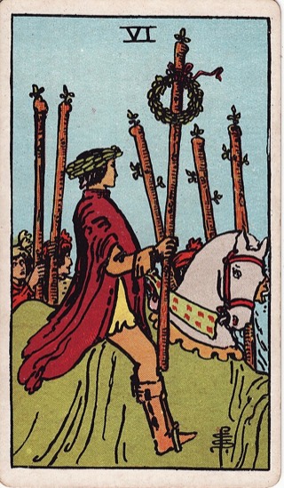 Six of Wands tarot card (Rider-Waite)