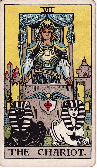 The Chariot tarot card (Rider-Waite)