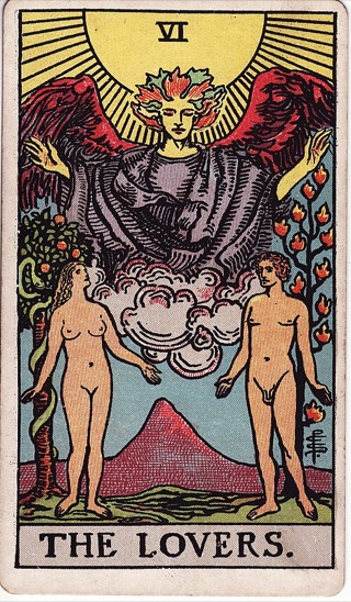 The Lovers tarot card (Rider-Waite)
