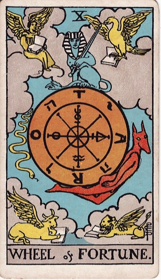Wheel of Fortune tarot card (Rider-Waite)